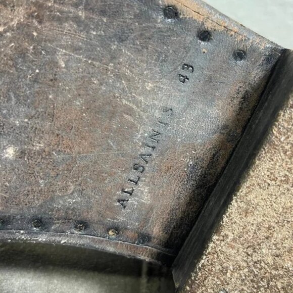 All Saints Brown Suede Ankle Boots Zip Side Men's 43 EU/10 US Made In Portugal - Picture 11 of 11